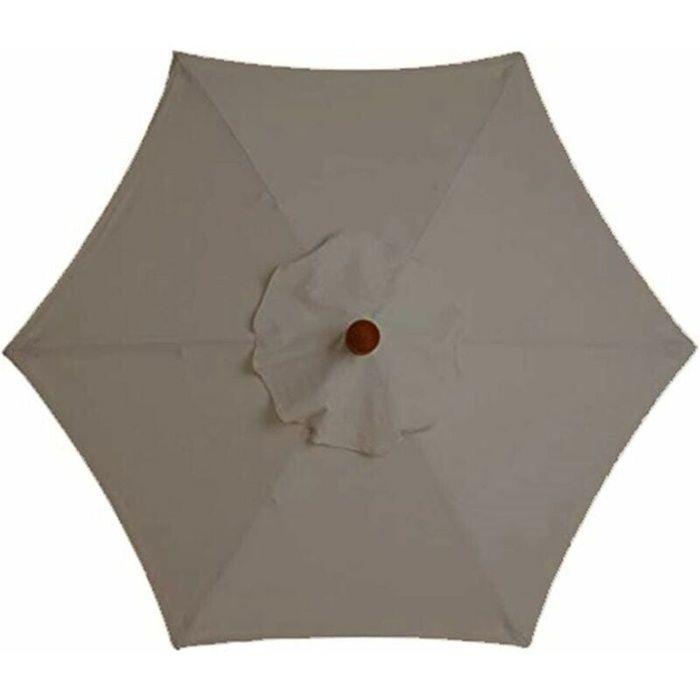 Housse de rechange pour parasol 3 m - 6 baleines - Imperméable anti-UV - Beige (AIMOONSA)