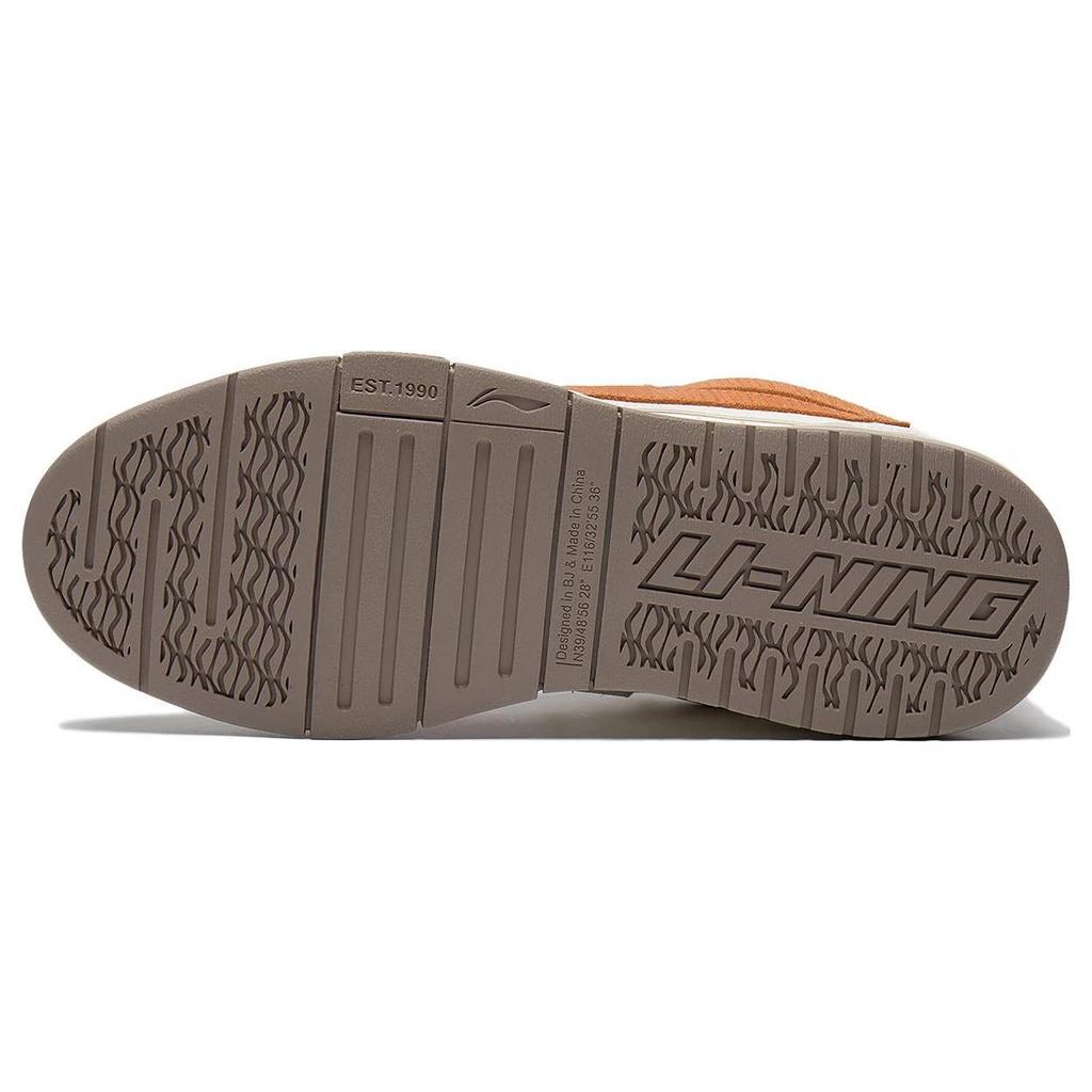 Li Ning Pro Текстиль, Синтетическая кожа Нескользящие Износостойкие Низкие Скейтборд-обувь Женская Белый Оранжевый AECT016-1