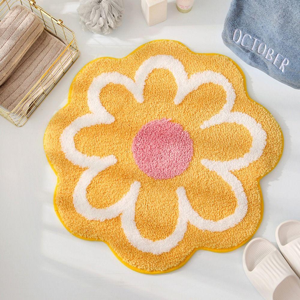Cashmere Flower Shaped Carpet Anti-slip Rug Creative Floor Mat Hoom Decor