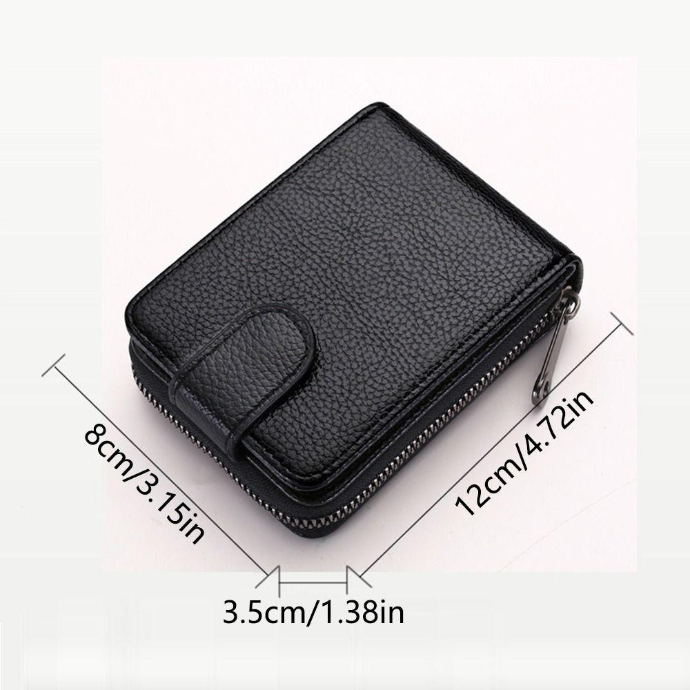 11/16 Slots PU Leather Card Holder with Buckle Small Card Bag Fashion Men's Zipper Wallet  Male