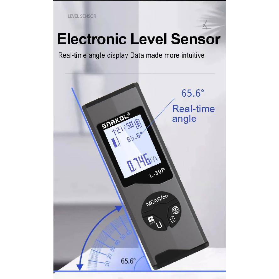 Snakol 30M/50M Mini Smart Laser Distance Meter Measure Rangefinder USB Rechargeable Portable Handheld Laser Range Finder Tools