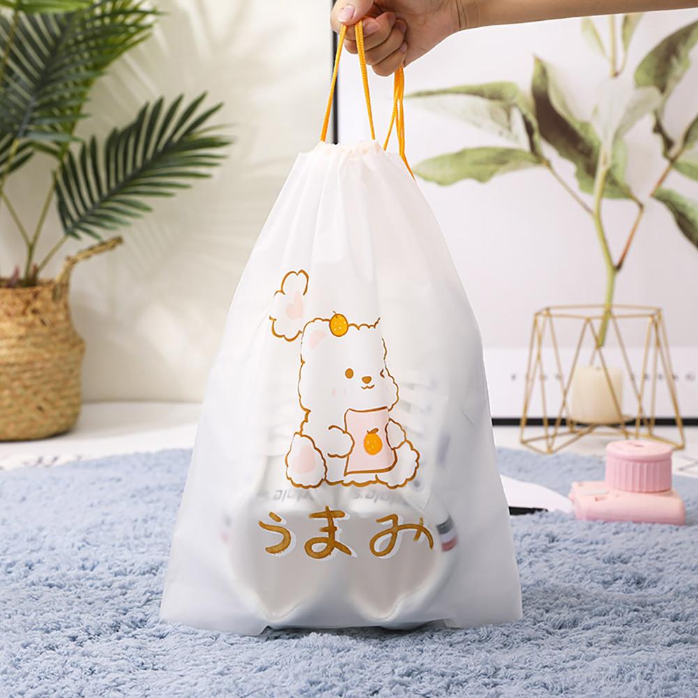 10Pcs Travel Portable Clothes Shoes Storage Waterproof Transparent Drawstring Cosmetic Bag Girl Clear Makeup Bag Organizer
