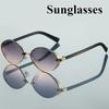 Fashion Retro Metal Oval Cat Eye Sunglasses Women Men Classic Sunglasses Outdoor Uv400 Driving Outdoor Shade Sunglasses