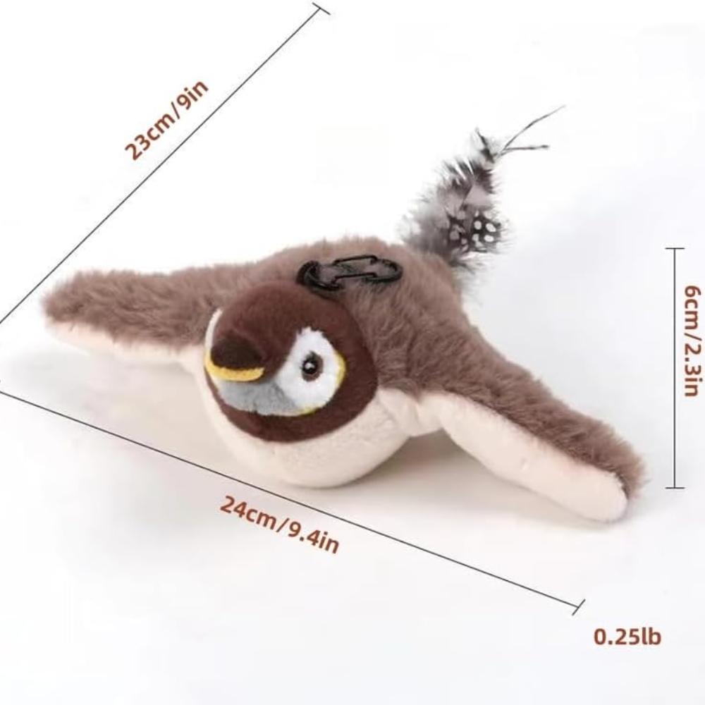 Игрушки для кошек Rocfish, Игрушки с кошачьей мятой для кошек, Интерактивная игрушка для кошек в виде хлопающей птицы для котят или маленьких собак, Чирикающая, Перезаряжаемая, Активируемая прикосновением