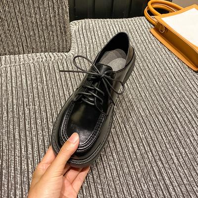 Yuexinwang натуральная кожа плоская подошва для женской обуви Huizhou виноградная мать те же маленькие кожаные туфли женские осенне-зимние новые туфли со шнуровкой спереди детские