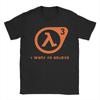 Креативные футболки Half Life I want to believe для унисекс с круглым вырезом, хлопковые, с коротким рукавом. Идея для подарка. Топы