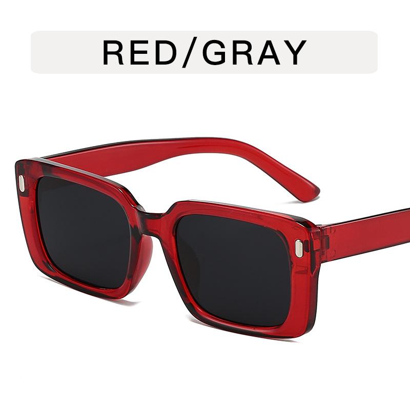 Rectangle Shape Female Sun Glass Korean Fashion Rivets Decoration Sunglasses for Men Fashion Trendy Party Sunglasses