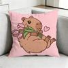 CapybaraA CCartoon Pillow Case Square DoubleSided Sofa Cushion Cover Bedroom Bedside Pillow Gift