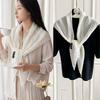 Lightweight Mesh Knit Neck Scarf Hollow Out Knit Triangle Shawl Hollow Out Shawl  For Women