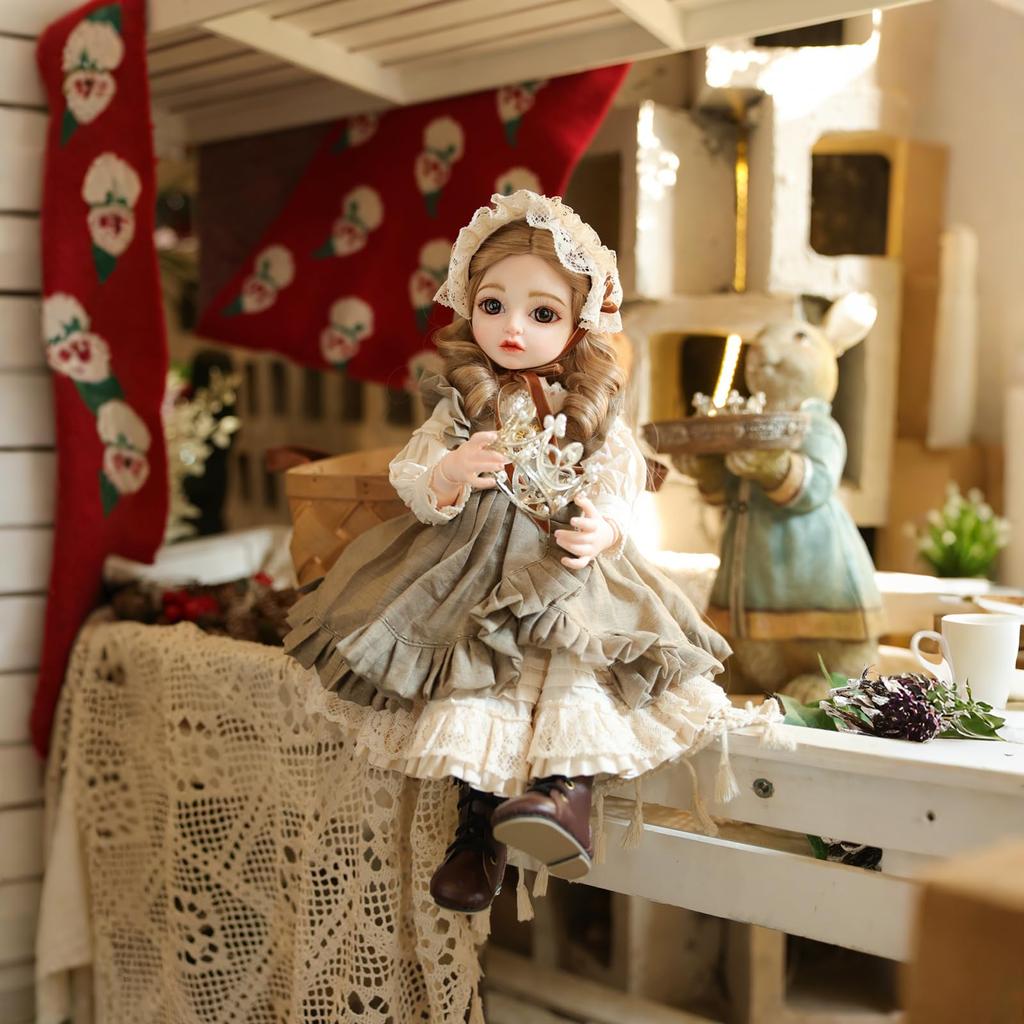 Cloveray 14 Милая виниловая BJD кукла 45 см, шарнирная кукла с 15 подвижными суставами, полностью артикулированная, стеклянные глаза, ручная роспись макияжа, сменная