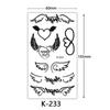 English Letter & Flower Butterfly Tattoo Stickers - Waterproof & Sketch Line Design
