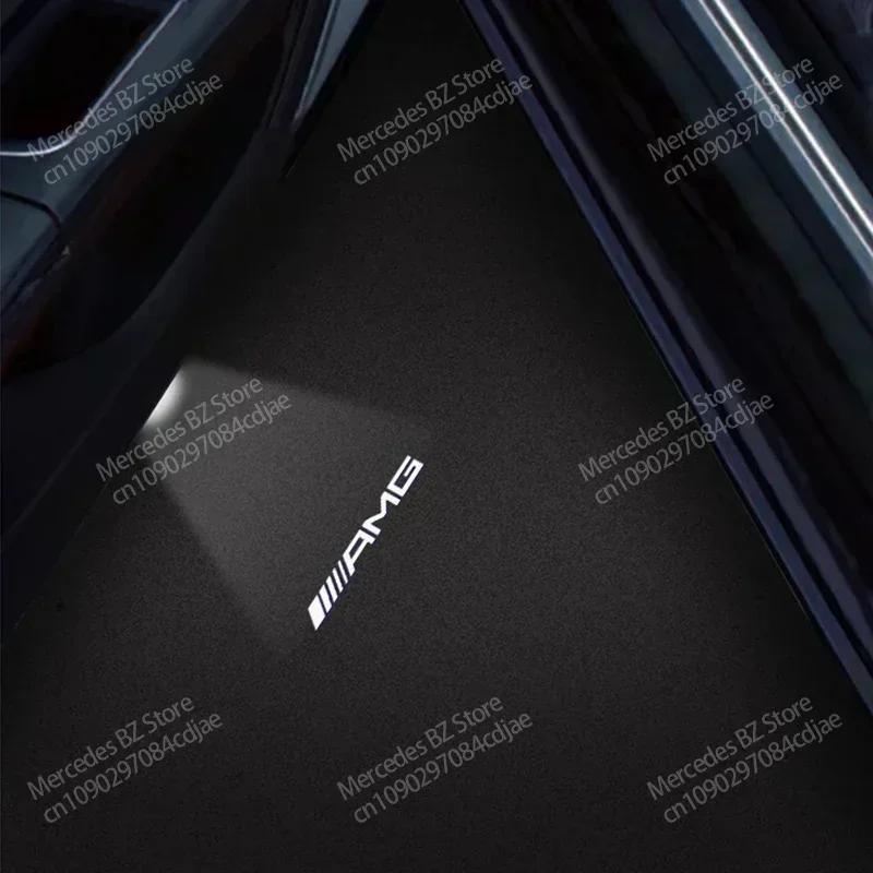 2/4P Car Door Lamp Projector Welcome Step Up Puddle Light For Mercedes Benz W166 GLE C167 B E A C Class W205 W176 W213 GLC X253 WE1