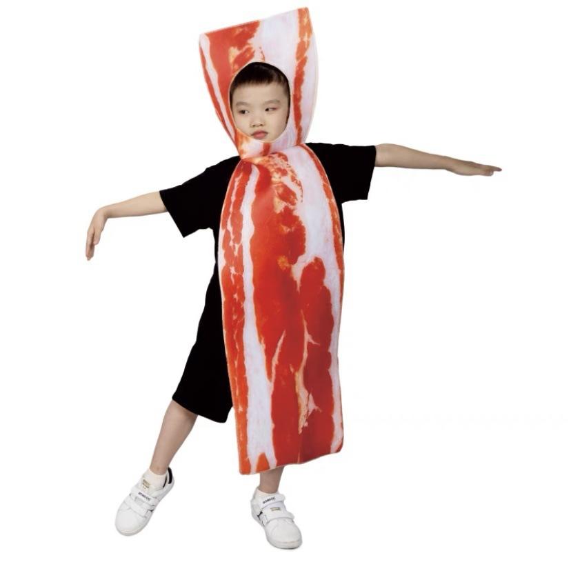 Halloween Costume Children Adult Food Hamburger Ketchup Pork Belly Pizza Acting Costume Show Set