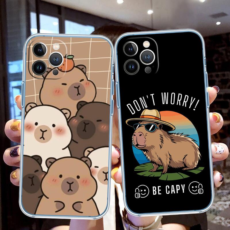 LO19 Cartoon  Capybara Case for Motorola E13 E15 E20 E22 E22I E22S E30 E32 E40 E7 E7I G Plus Power Play Stylus G22 G14
