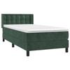 3131168 vidaXL Divan Bed and Mattress Dark Green 80x200 Cm Velvet
