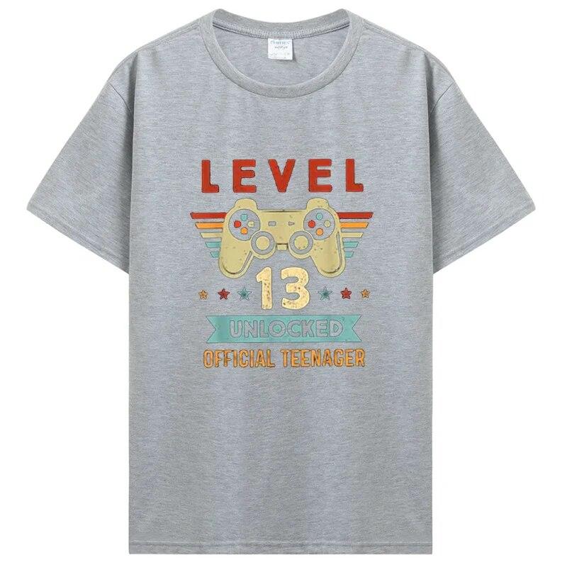 Официальная футболка для геймеров на день рождения для подростков 13, хлопковая футболка унисекс, одежда, футболка большого размера с рисунком, футболки