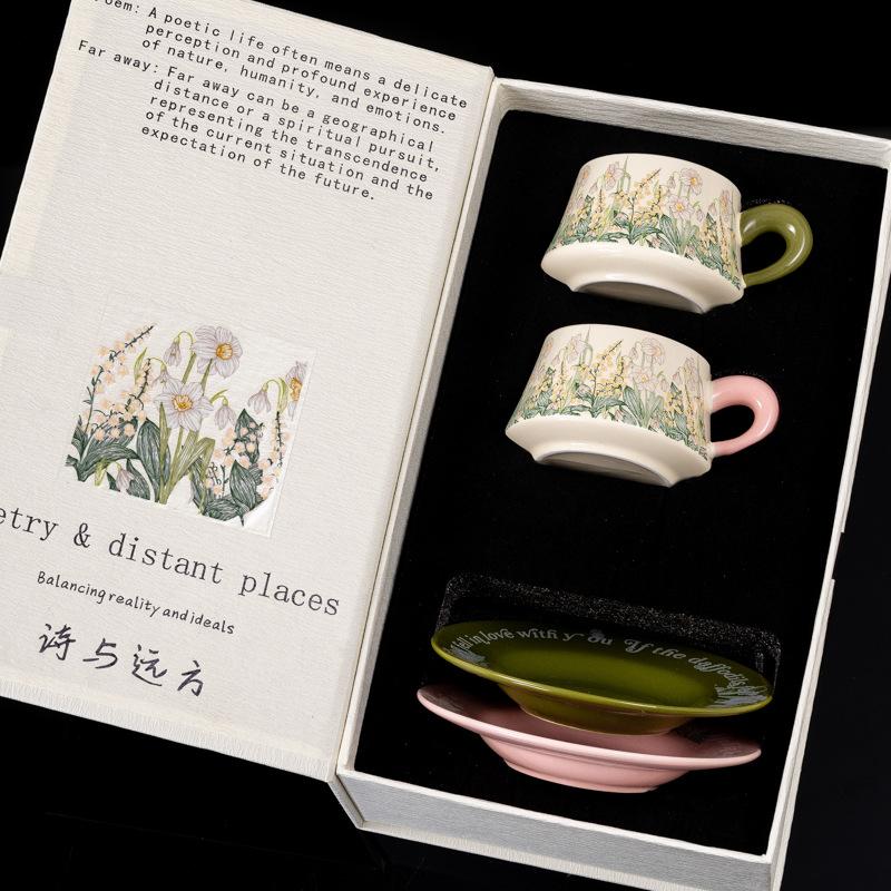 Ceramic Egg Cup Coffee Cup Saucer Latte Latte Cup Afternoon Tea Souvenir Gift Cup