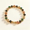 Full-diamond four-leaf clover bracelet - fashionable, luxurious, pull-out style accessory, versatile and colorful zirconium stone wristband
