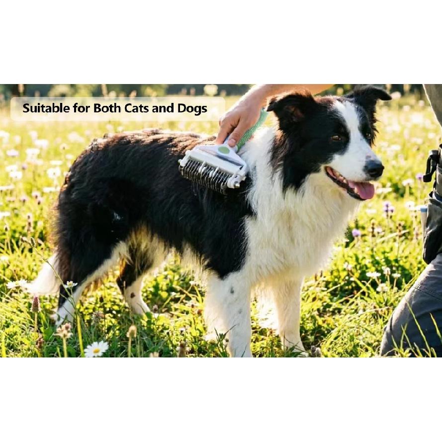Pet Deshedding Brush 3 in 1 Cat Dog Hair Remover Puppy Kitten Comb with Stainless Steel Teeth Dogs Grooming Shedding Supplies