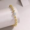 Light Luxury Niche Design Gold Bead Chain 925 Silver Ins Wind Moissanite Bracelet