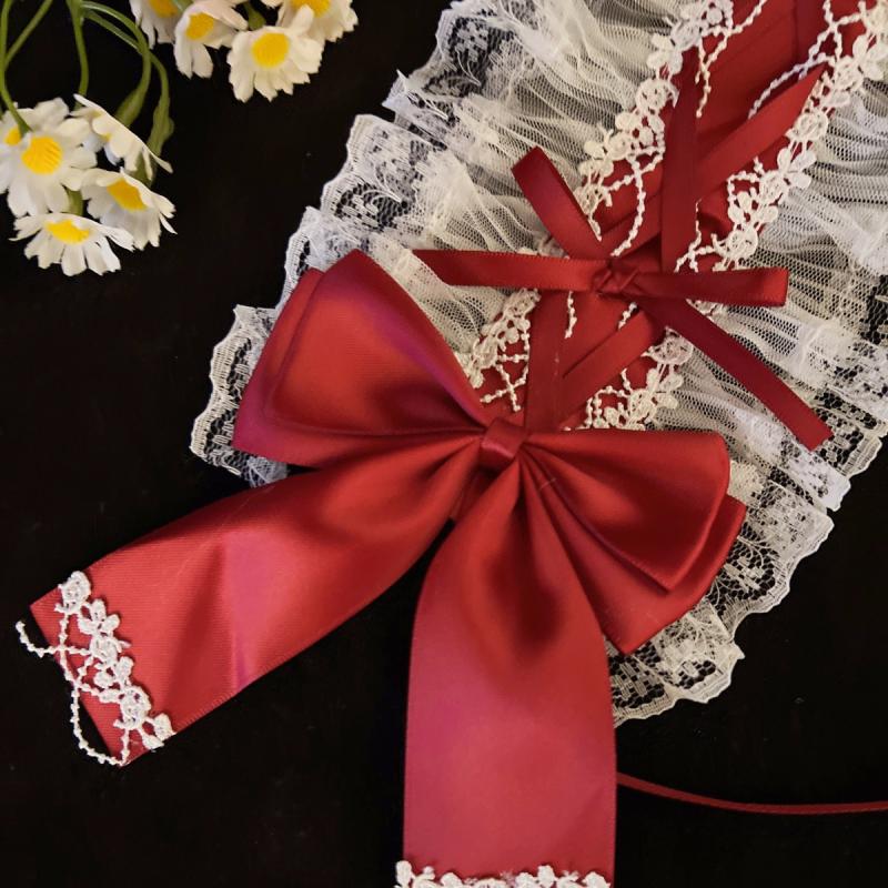 Женская повязка для волос Лолита Повязка на голову Сладкий бант Кружево Аксессуар Лолита Японская Лолита Горничная Универсальный Каваи Головной убор