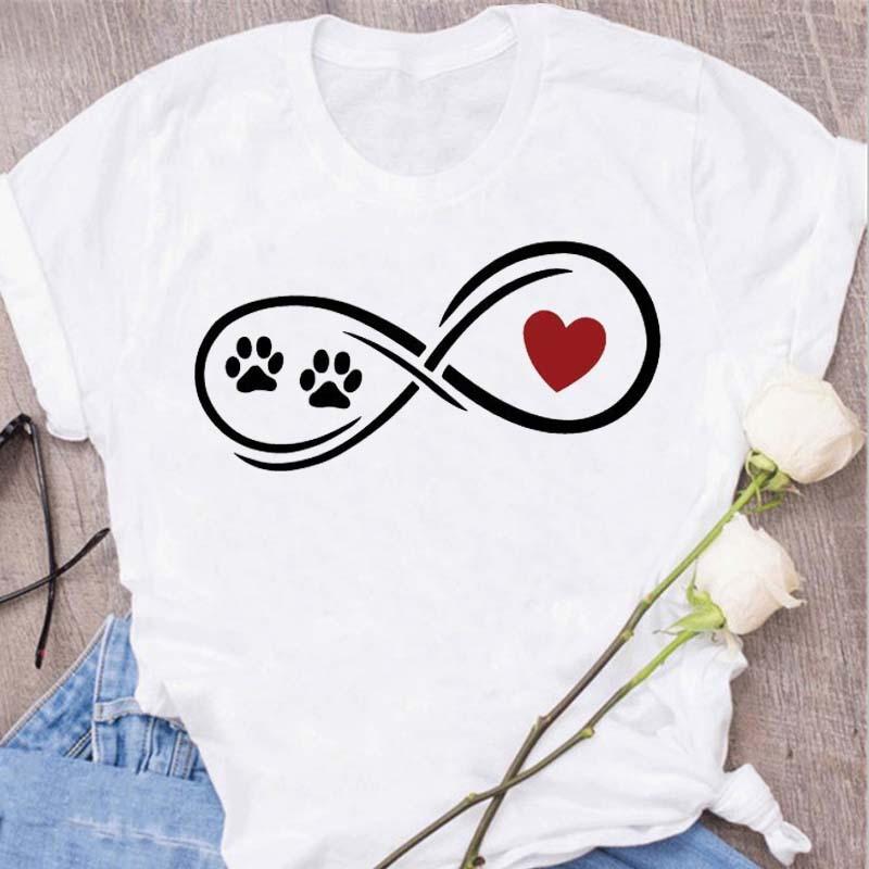 Womens Black Dog Claw Printed Tshirt Leopard Love Printed Christmas Reindeer Design Short Sleeve Casual Holiday Tshirt