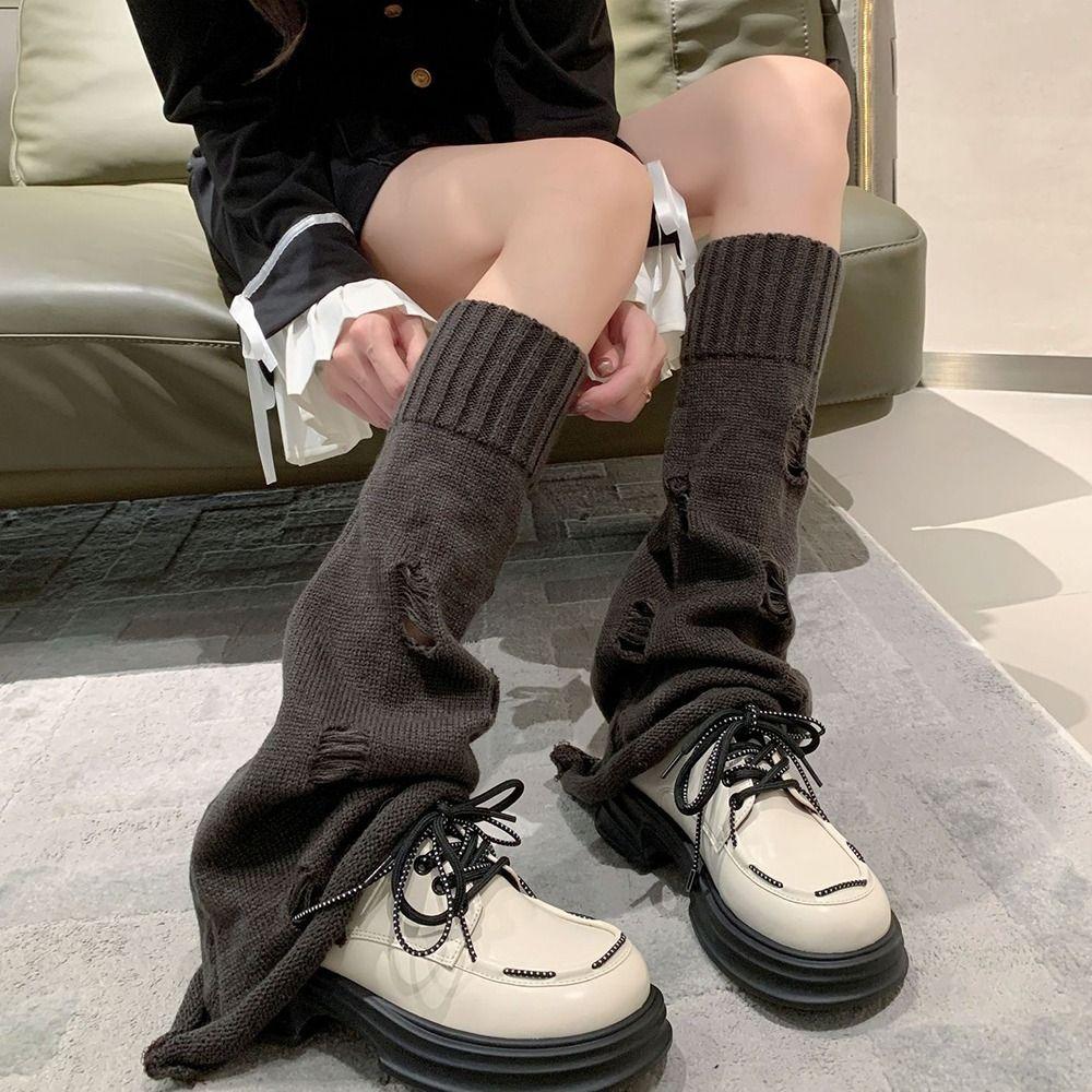 Warm Leg Warmers Knitted Thermal Leggings Boot Cover Knitted Sock Sleeves Womens Ladies Girls