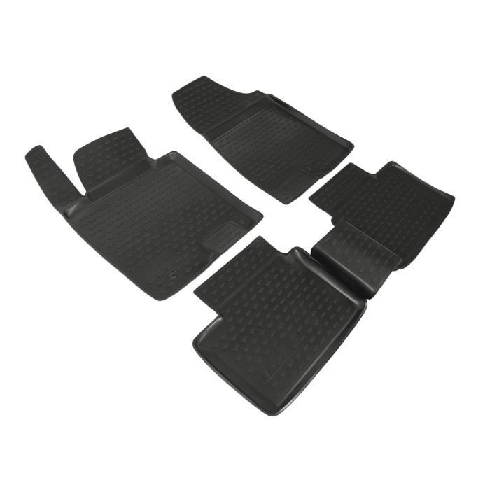 Tapis De Sol En Caoutchouc 3D - J&J AUTOMOTIVE - Kia Cee'D 2012-2018 - Noir - Sur Mesure - Antidérapant