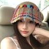 Корейская версия, свежая цветная вязаная панама с бахромой, женская, весна и осень, фото, дорожная, универсальная, повседневная, ретро-кепка
