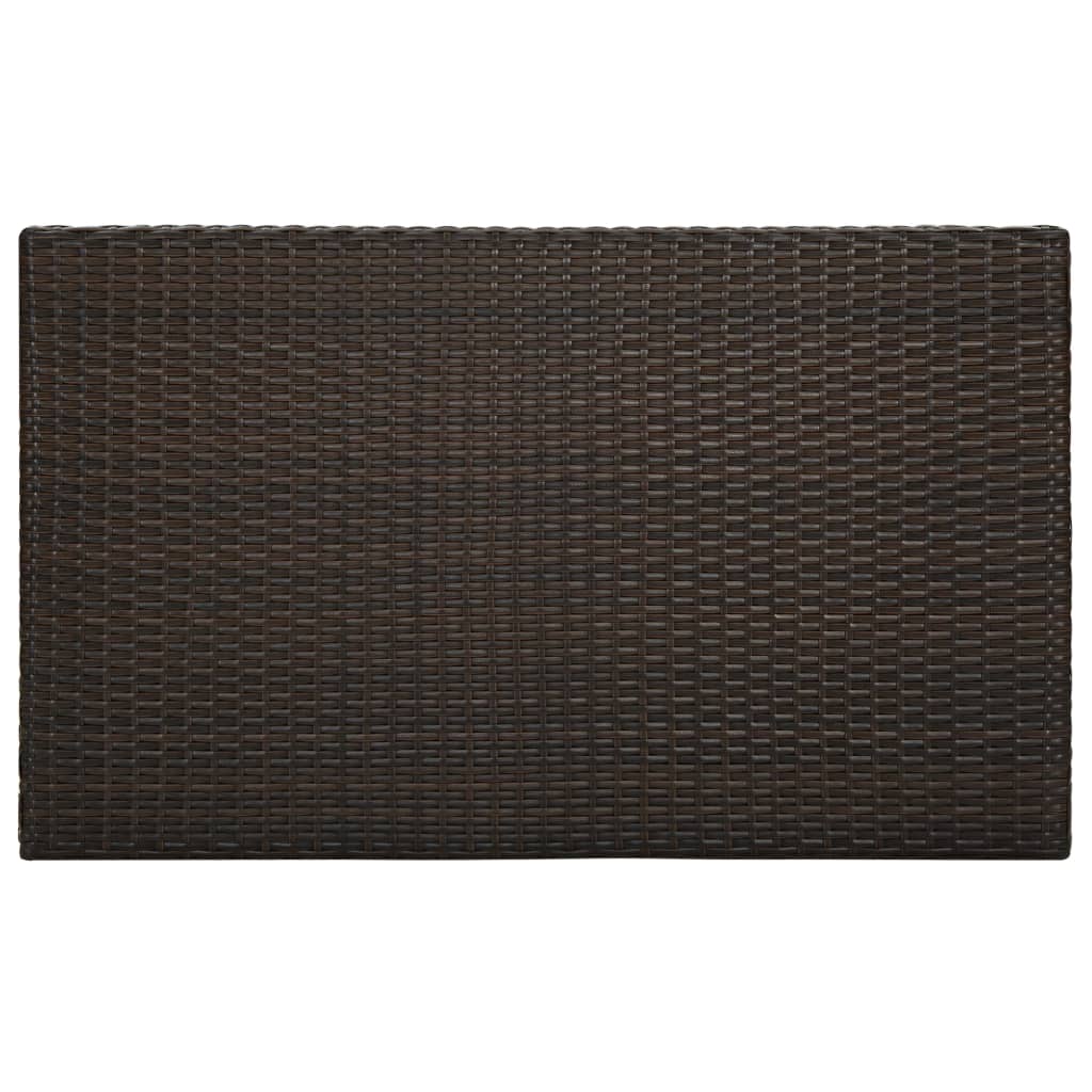 5 Piece Garden Bar Set with Armrests Poly Rattan Brown
