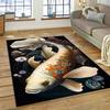 Koi Carp Naturalize Yin Yang Fish Cartoon Carpet Rug for Home Living Room Bedroom Sofa Doormat Decor,Kids Area Rug Non-slip Mat