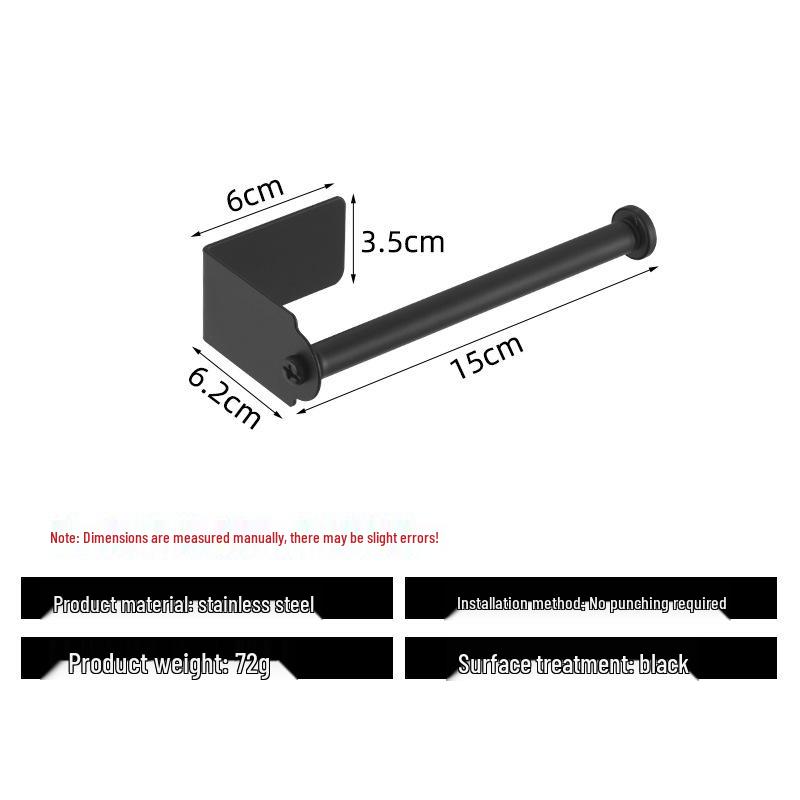 Stainless Steel Punch-Free Paper Towel & Toilet Roll Holder for Kitchen and Bathroom