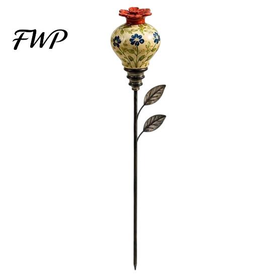 Rustic Floral Nectar Feeder Hummingbird Garden Stake, Vintage Resin Flower Decorative Feeder, Wild Style Bird for Yard Backyard Hummingbirds Artistic