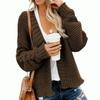 Loose Long Knitted Cardigan Women Casual Solid Color Medium Size Coat