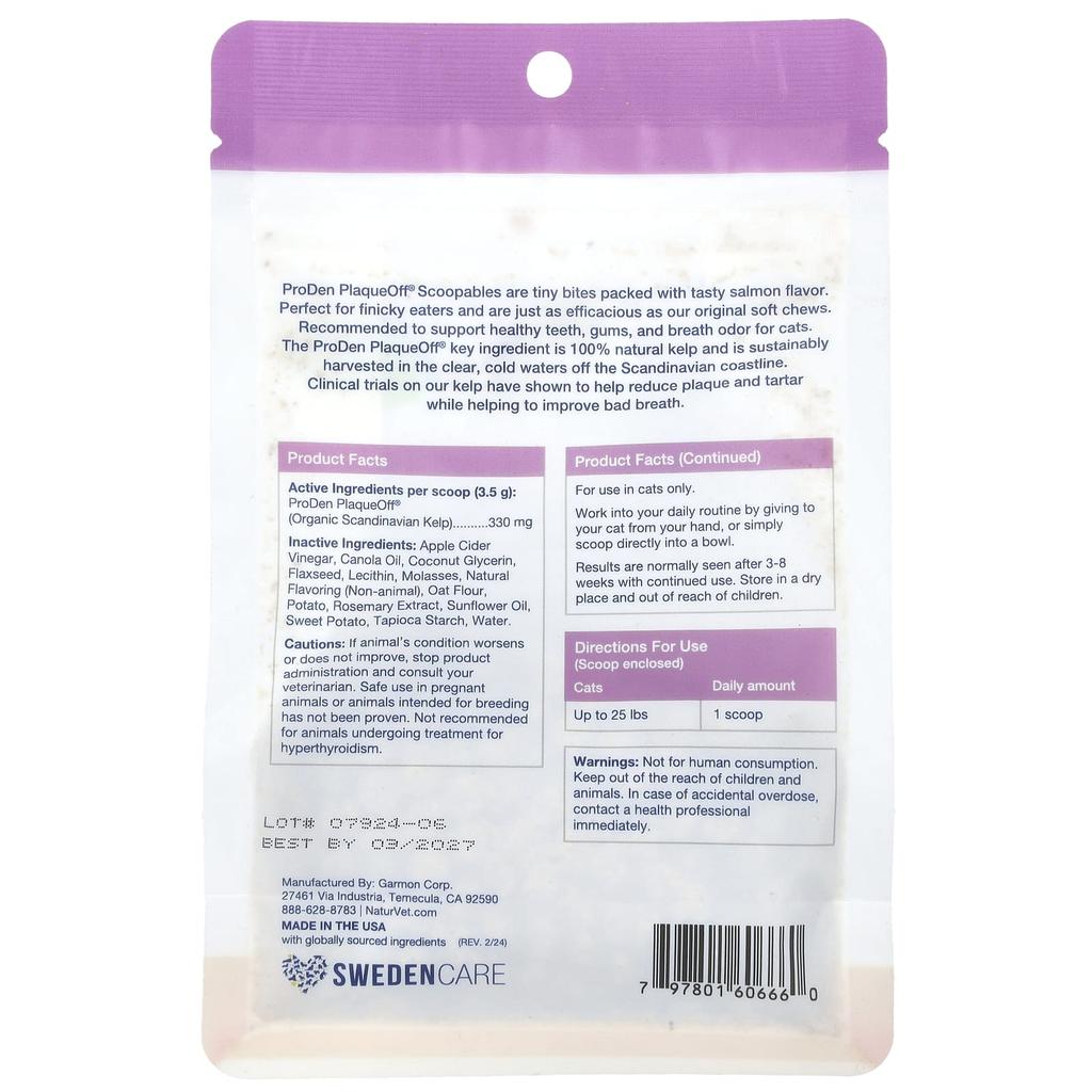 Proden Plaqueoff® Scoopables, для кошек, лосось, 5,5 унции (157.5 Г)