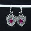 Amazing Kashmir Ruby Gemstone Earrings, 925 Sterling Silver Earring, Handmade Boho Silver Jewelry Dangle Earrings, Birthday Gift