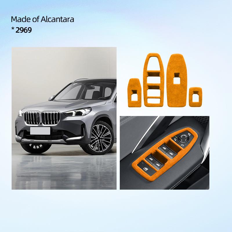 For BMW U10 U11 X1 IX1 2024 Top Suede Center Console Gear Shifter Panel Cover Trim Stickers Gear Shift Knob Cap Mat