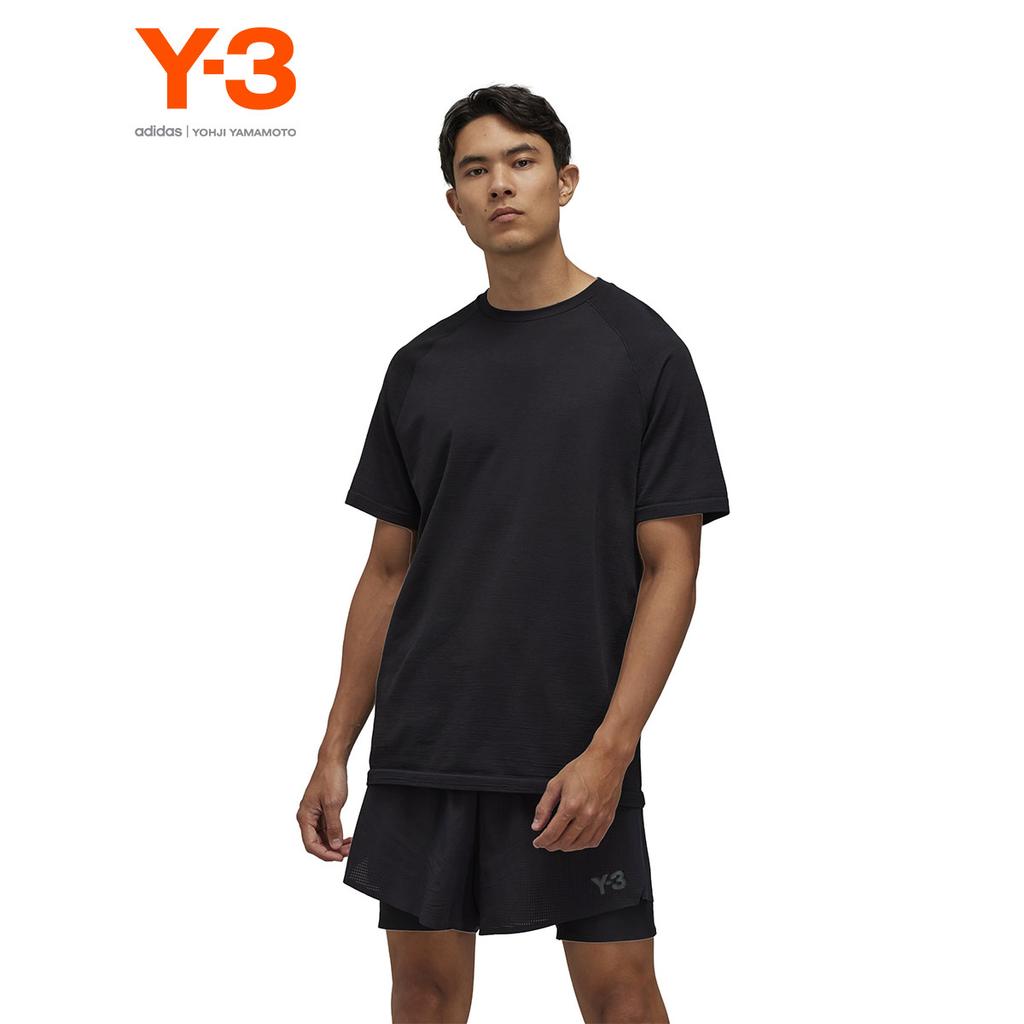 Y-3 Футболка с коротким рукавом Run Knit, мужские топы, черная IW9993