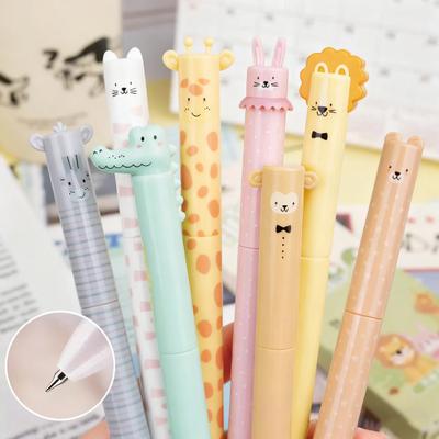 8 шт. гелевых ручек со стираемыми чернилами на животную тематику, ручки с тонким наконечником 0,7 мм для плавного письма, забавные пишущие инструменты для школы, офиса, для заметок