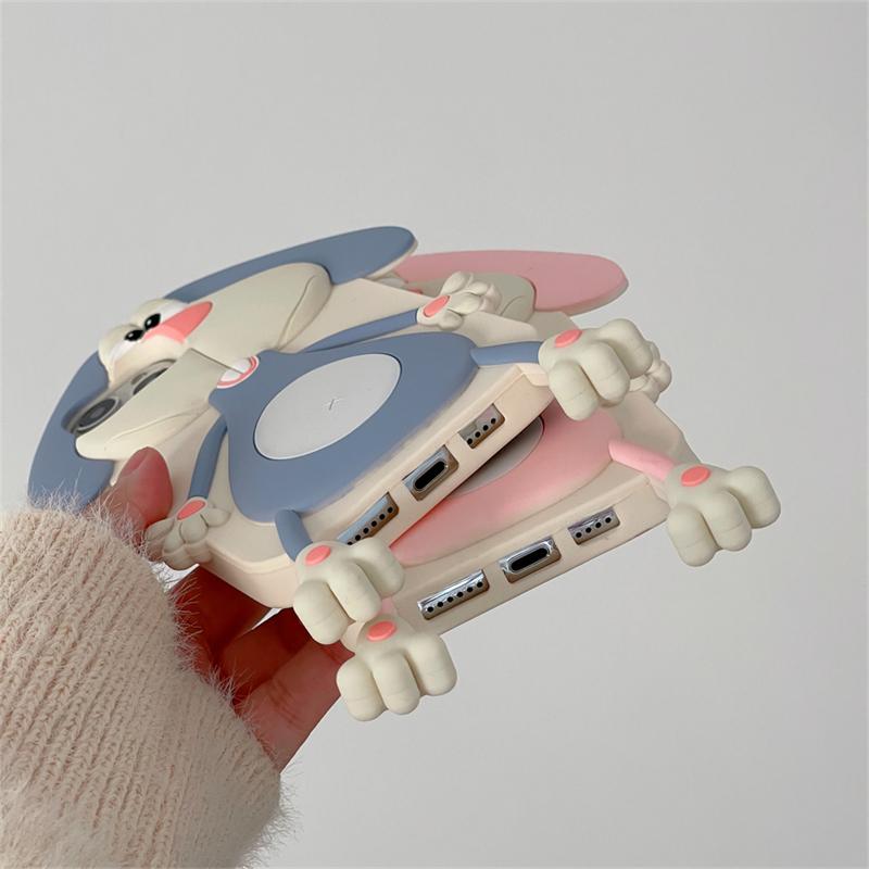 Корейский милый 3d забавный чехол с кроликом с зубами для Iphone 14 13 12 11 Pro Max, милый силиконовый противоударный мягкий чехол с рисунком, принципиально