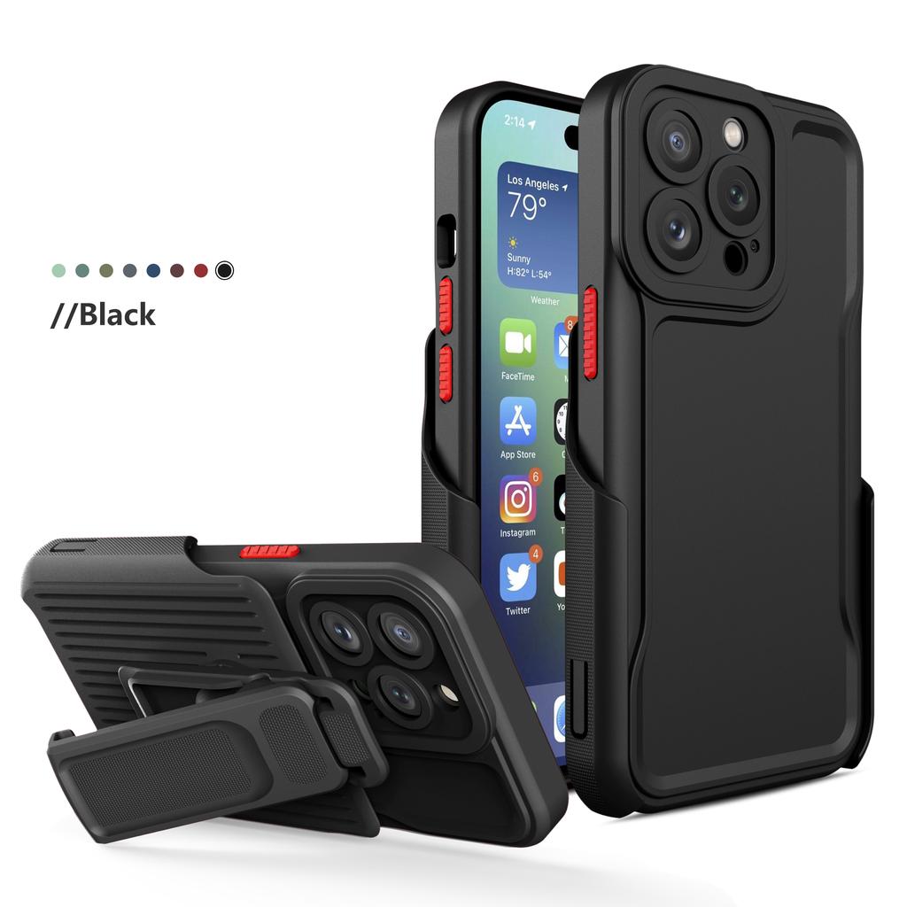 Бронированный чехол для IPhone 14 Pro Max 14 Plus 13 12 11 Promax, чехол с задним зажимом, сверхпрочный силиконовый противоударный чехол