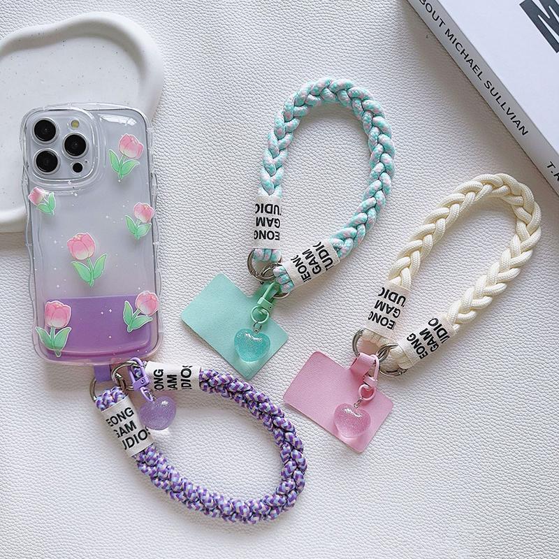 Универсальный ремешок для мобильного телефона, универсальный креативный милый мобильный телефон, анти-потеря, подвеска в форме сердца, короткие ремешки для запястья, подарки