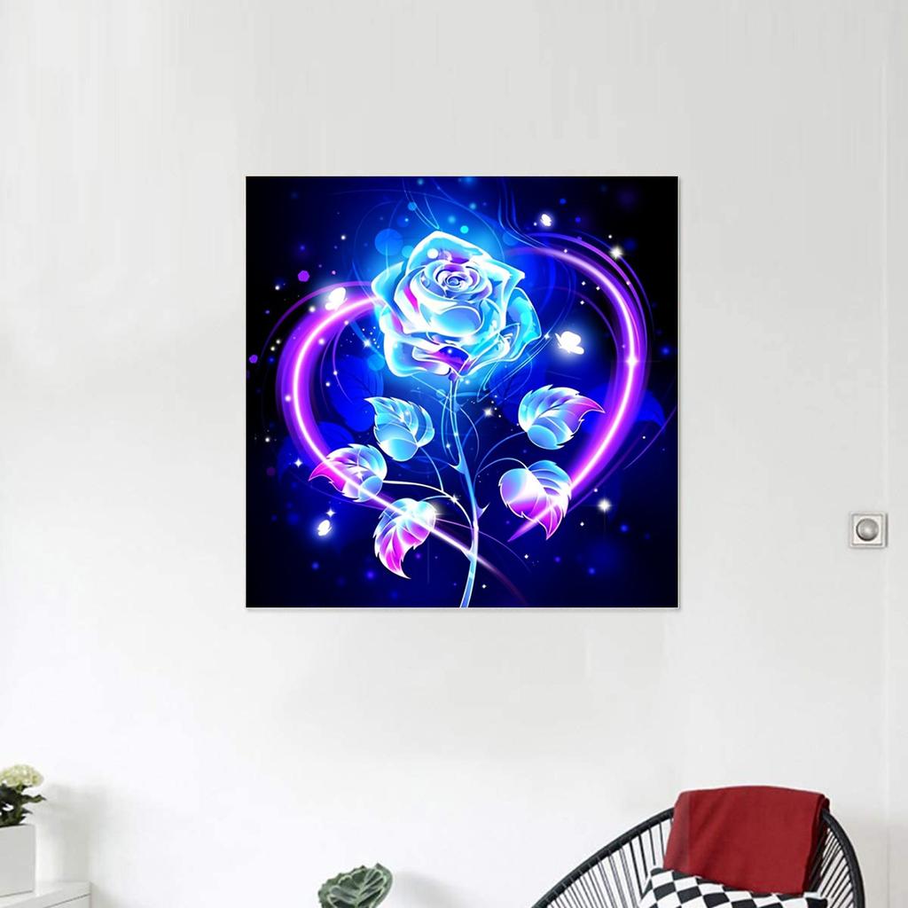 5D Diy Diamond Painting Blue Rose Diamond Embroidery Full Lay Anime Cross Stitch Kits Home Decor Handmade Gift