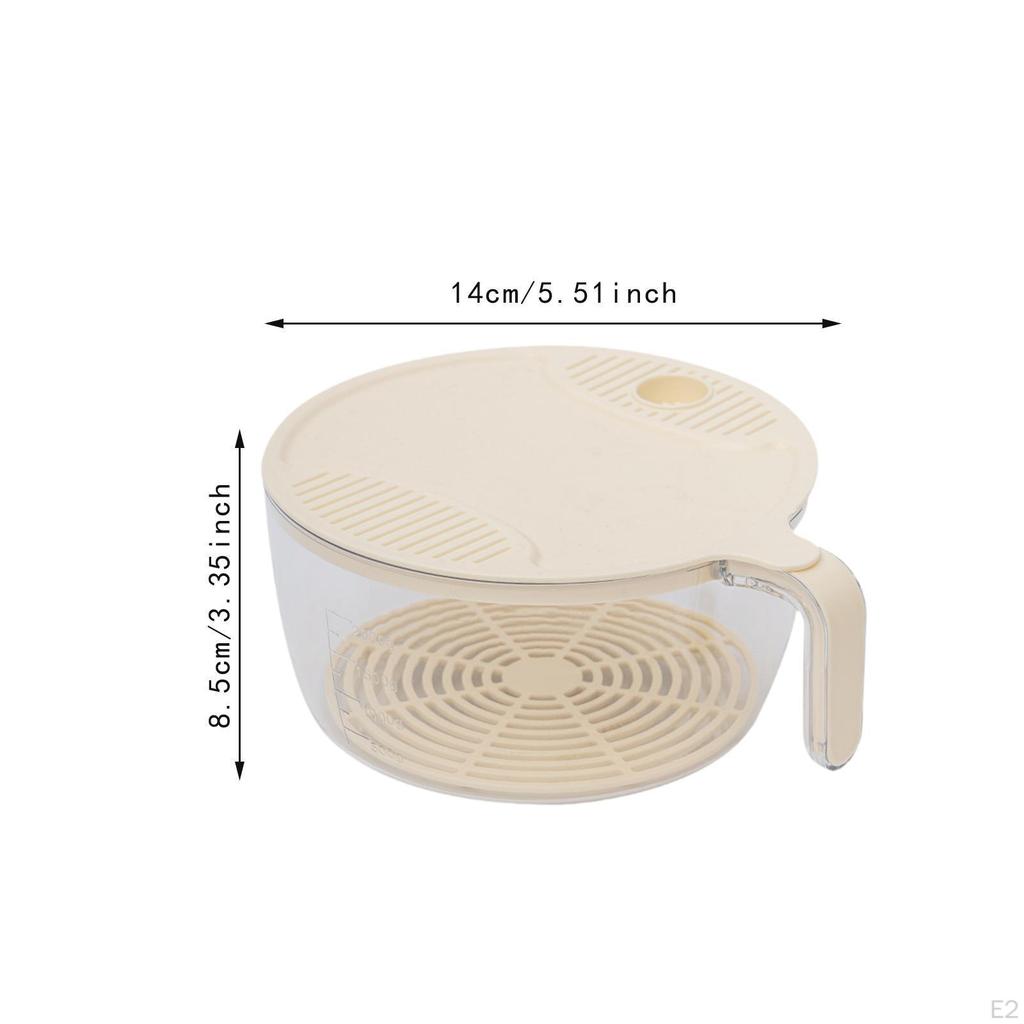Cleaning Drain Bowl Snack Tray with Water Filter Cover and Handle Rice Wash Veggie Colander