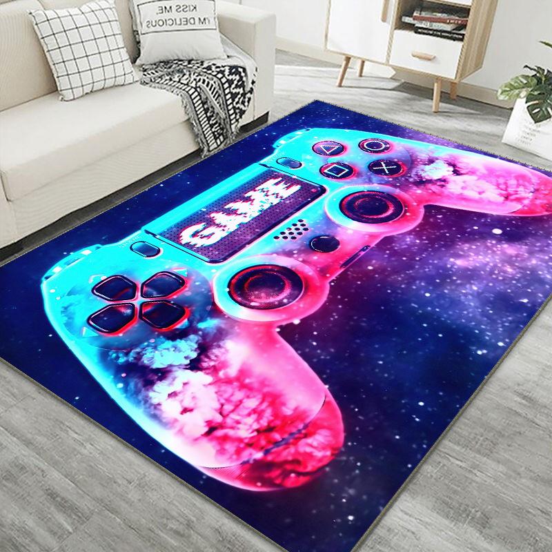 3D Video Game Carpet Cool Controller Floor Mat E-Sports Gamer Rug for Living Room Bedroom Game Room Modern Style Home Decoration