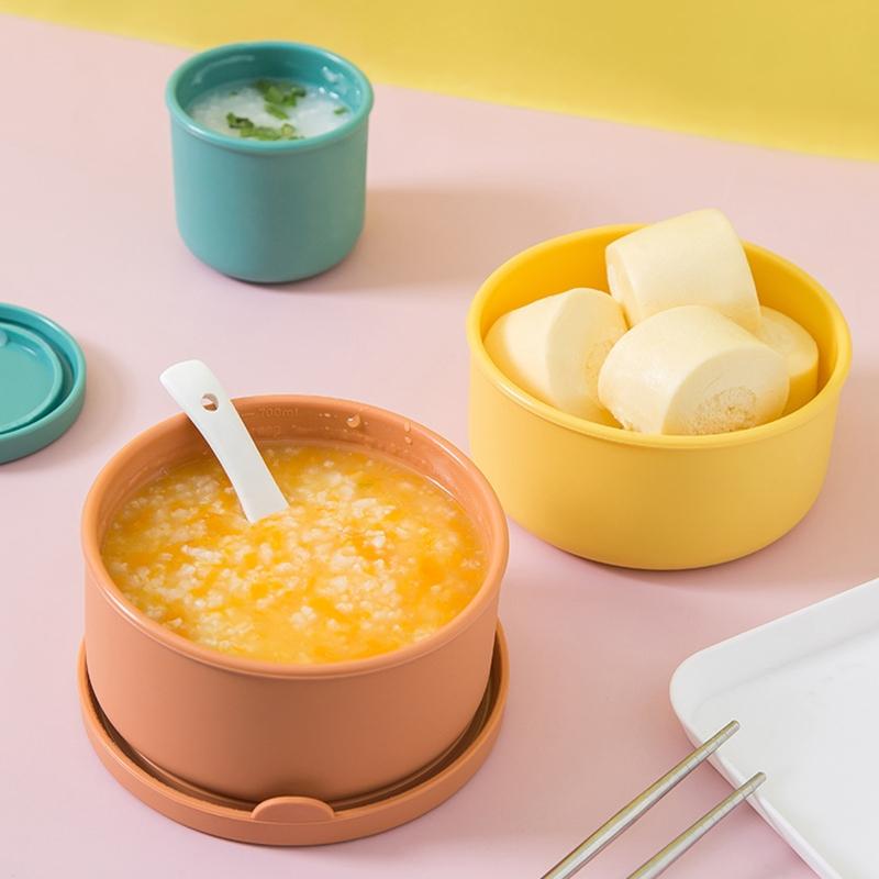 Контейнер для хранения свежих продуктов с крышкой Чашка для разогрева в микроволновой печи Ланч-бокс Можно замораживать Силиконовые контейнеры для фруктов и овощей Bento 3 цвета