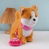 Interactive Walking Plush Puppy Toy with Touch Sensing Tongue Licking Motion Lifelike Sounds Electric Dog Plushie with Leash Simulation Stuffed