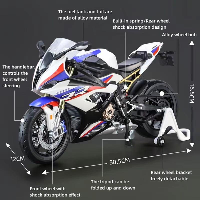 1:9 S1000RR Мотоцикл Сплав Миниатюрная Модель Мотоцикла Сплав Масштаб Мотоцикл Автомобиль Модель Литьевой Металл Статическая Коллекция Детская Игрушка