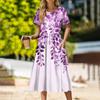Women's Casual Cute Pattern Print Round Neck Midi Dress Basic Classic Outdoor Everyday Short Sleeve Loose Dress