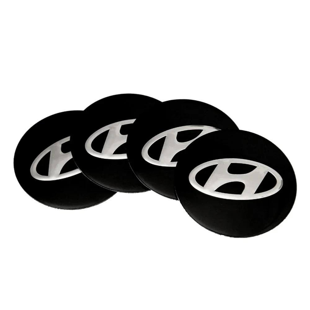 4pcs 56mm Car Wheel Center Hub Sticker Accessories for Hyundai N Sonata IX35 I20 I30 Azera Elantra Accent Santafe Genesis Verna NNH7